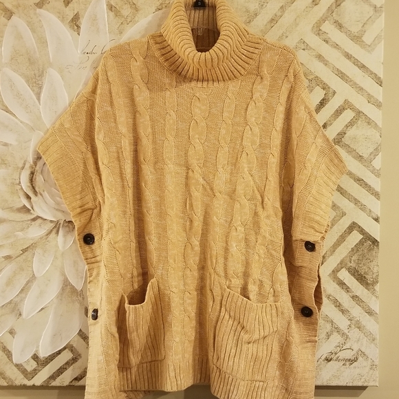 Poncho Turtleneck Sweater - Picture 3 of 3